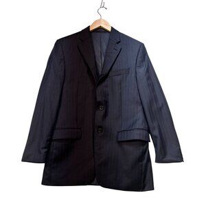 Lauren Ralph Lauren Mens Wool Suit Blazer Jacket 38R Navy Pinstripe Two-Button
